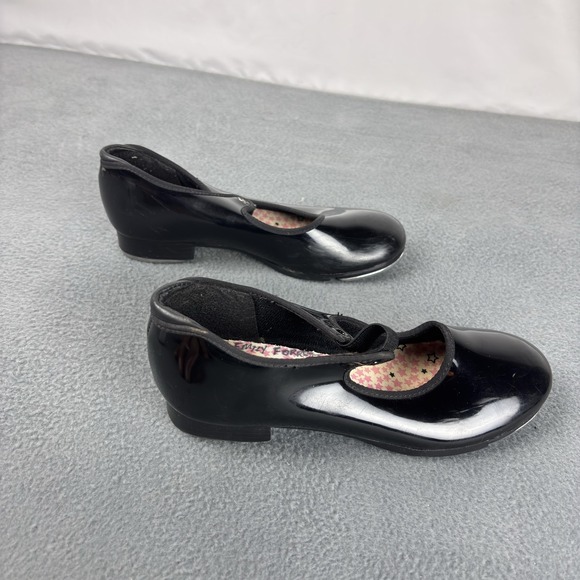 Capezio Tap Shoes Kids/Youth Sz 1 Black Patent Leather Mary Jane Dance Tele Tone - Picture 4 of 10